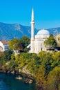 Portrait of the Koski Mehmed Pasha Mosque, Mostar, Bosnia and Herzegovina Royalty Free Stock Photo