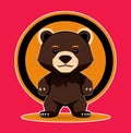 portrait of la brown bear illustration, isolated ,Generative AI ,sticker for t-shirts