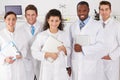 Portrait Of Laboratory Technicians Standing In Group Royalty Free Stock Photo