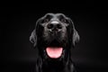 Portrait of a Labrador Retriever dog on an isolated black background Royalty Free Stock Photo