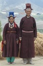 Portrait of a ladakhi couple in traditional Attire during Dalai Lama Visit, Ladakh,India