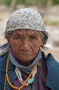 Portrait of a ladakhi woman in traditional Attire during Dalai Lama Visit, Ladakh,India