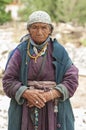 Portrait of a ladakhi woman in traditional Attire during Dalai Lama Visit, Ladakh,India