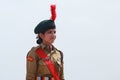 Portrait Of Lady Army Soilder Nation Hero Standing With Pride Outdoor In Daytime, Celebrating