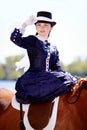 Portrait of the lady on riding walk.