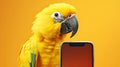 portrait of a large colored macaw parrot on