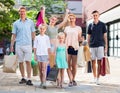 family shopping in city Royalty Free Stock Photo