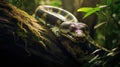 Portrait of a large snake on a branch. Generative AI Royalty Free Stock Photo