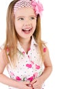 Portrait of laughing cute little girl isolated Royalty Free Stock Photo