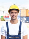 Portrait of a laughing docker Royalty Free Stock Photo