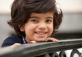 Portrait of a Laughing Little Caucasian Girl