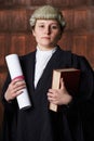 Portrait Of Lawyer In Court Holding Brief And Book Royalty Free Stock Photo