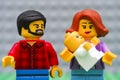 Portrait of Lego family - father, mother and baby