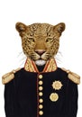 Portrait of Leopard in military uniform.