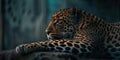 Portrait of a leopard in natural habitat Royalty Free Stock Photo