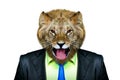 Portrait of a lion in a business suit Royalty Free Stock Photo