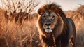 Portrait of a Lion in the Savanna