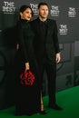 Portrait of Lionel Messi and his wife Antonela Roccuzzo at the Best FIFA football awards in Paris