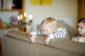 Portrait of little angry toddler girl Royalty Free Stock Photo