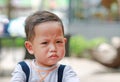 Portrait little Asian baby boy was crying with tearful on her face Royalty Free Stock Photo