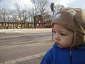 Portrait of the little boy outdoors Royalty Free Stock Photo