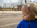 Portrait of the little boy outdoors Royalty Free Stock Photo