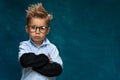 Portrait of little boy wearing eyeglasses Royalty Free Stock Photo