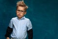 Portrait of little boy wearing eyeglasses Royalty Free Stock Photo