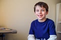 Portrait of little boy who lost his milk tooth Royalty Free Stock Photo