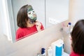 Portrait of little cute boy smiling with painted face Royalty Free Stock Photo