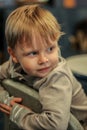 Portrait of a little cute smiling blonde hair boy Royalty Free Stock Photo