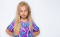 Portrait of a little girl with blond long hair Royalty Free Stock Photo