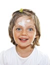 Portrait of little girl with chickenpox