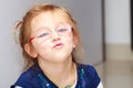 Portrait little girl child making funny face fun Royalty Free Stock Photo