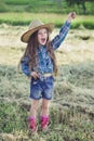 Portrait little girl Cowboy