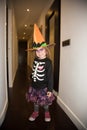 Portrait of little girl in disguise for Halloween