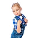 Portrait of a little girl dressed in jeans