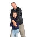 Portrait of a little girl with grandfather Royalty Free Stock Photo