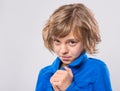 Portrait of little girl on grey Royalty Free Stock Photo