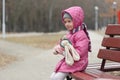 Portrait of a little girl in a hood Royalty Free Stock Photo