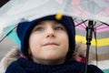 Portrait of a little girl under an umbrella Royalty Free Stock Photo