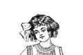 Portrait of a little girl - Vintage Illustration Royalty Free Stock Photo