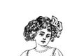 Portrait of a little girl - Vintage Illustration Royalty Free Stock Photo