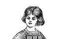 Portrait of a little girl - Vintage Illustration Royalty Free Stock Photo