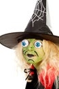 Portrait of little green Halloween witch Royalty Free Stock Photo