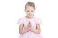 Portrait of little praying girl