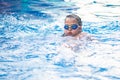 Portrait of a little swimer at the pool