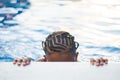 Portrait of a little swimer at the pool