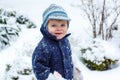 Portrait of little toddler boy on autumn day Royalty Free Stock Photo