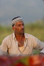 Portrait of a Local kashmiri Boat man at Dal Lake after Sunset,Srinagar,Jammu and Kashmir,India